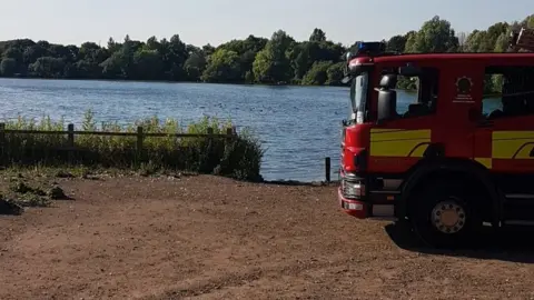 Staffordshire Fire Service Fire engine at the scene