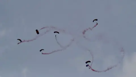 BBC the RAF Falcons parachute display team