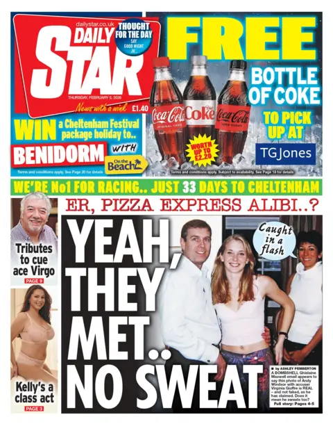 "Yeah, they met... no sweat" reads the headline on the front page of the Daily Star.