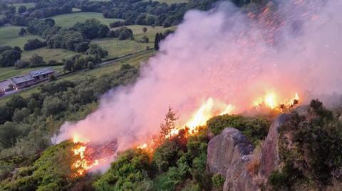 Large grass fire in Congleton