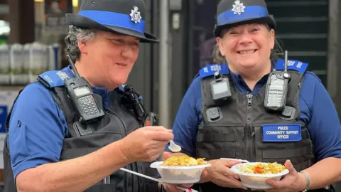 PCSO Dawn Pearse (right) cultural awareness PCSO. And left - Pcso Clare Gardner