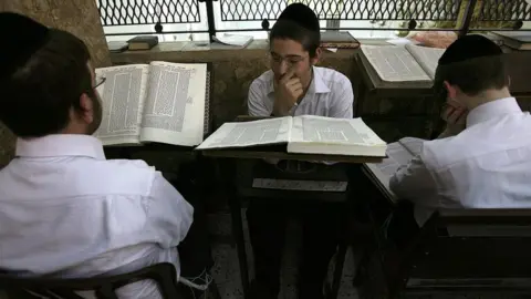 Getty Images Yeshiva students in Tel Aviv (file photo)