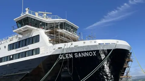 BBC A close up of the Glen Sannox ferry