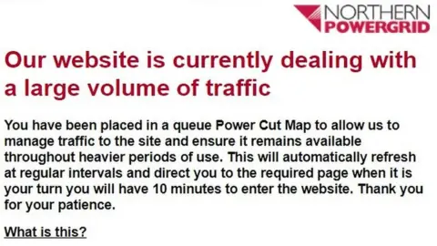 Message on Northern Powergrid's website