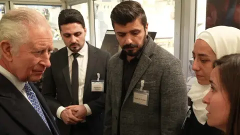 Duncan Stone King Charles talks to families affected by the Syrian earthquake