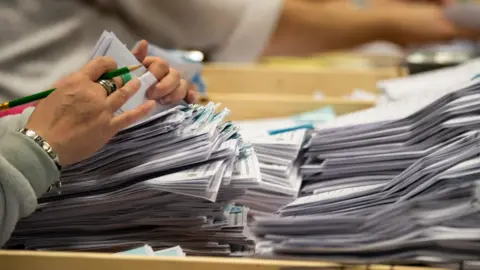 Getty Images Ballot papers being counted