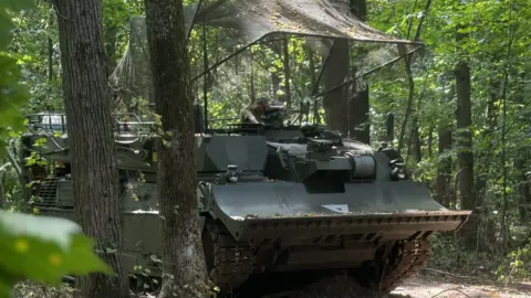 German-made Bergepanzer armored recovery vehicle