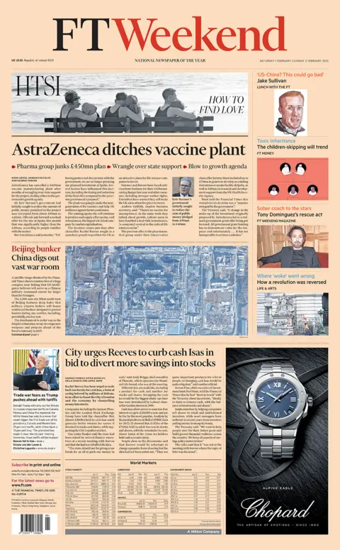 Reads the title in ftweekend: "Astrajeneka Stitched Vaccine Plant", 