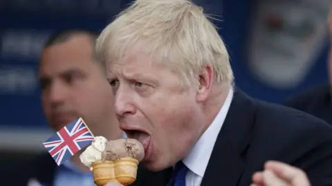 Getty Images Boris Johnson with ice cream