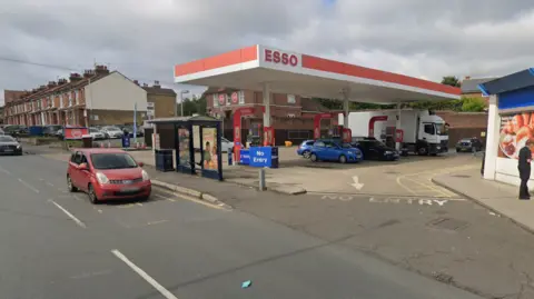 A Google Streetview image on the Esso garage on the A26 