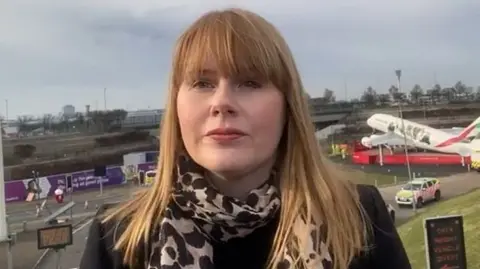 Charlotte Gallagher in Heathrow Airport