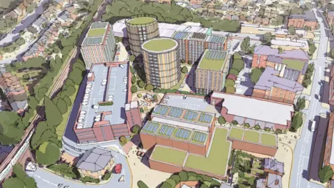 Zenith Land An artists' impression of the site on the former gas works in Epsom