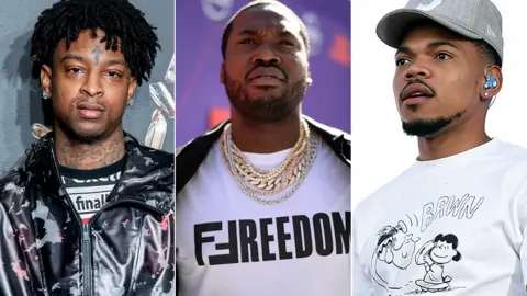 Getty Images 21 Savage, Meek Mill, Chance The Rapper