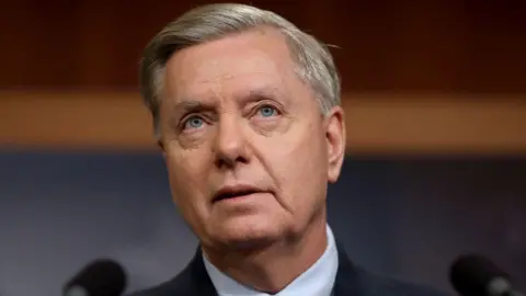 US Senator Lindsey Graham, seen speaking in Washington in 2022.