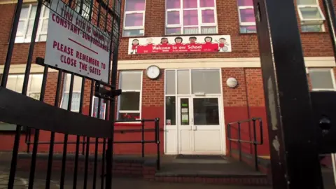 BBC The entrance to Parkfield Community School