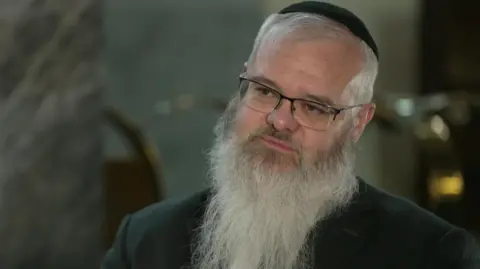 Rabbi Daniel Walker. He is wearing a Kipa, glasses, and has a long grey beard. 