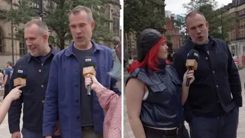 Doctors Chris and Xand stand outside the Fringe.