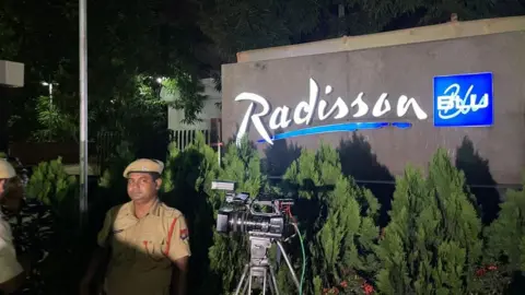 BBC Marathi The Radisson hotel in Guwahati where Shiv Sena MLAs are staying
