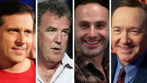 Getty Images Steve Carrel, Jeremy Clarkson, Andrew Lincoln and Kevin Spacey