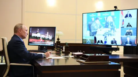 AFP Russian President Vladimir Putin chairs a meeting on Wednesday