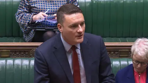 House of Commons/UK Parliament/PA Wire Wes Streeting giving a speech in the House of Commons