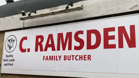 Cara Thorpe/BBC C Ramsden butcher shop in Mirfield