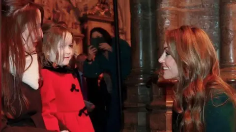 Instagram/Princess Catherine of Wales A close up of the moment the Princess of Wales is kneeling down to speak to Heather Johnstone and her daughter.