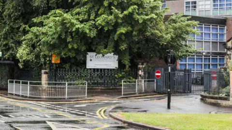 BBC The entrance to St Leonard's Catholic School in Durham