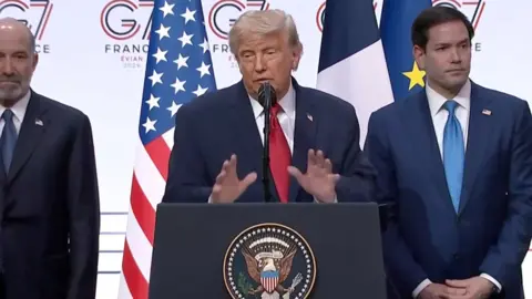 Donald Trump during speech