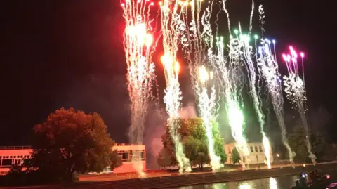 The firework display at the Riverside Festival in 2018
