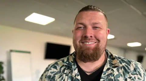 Emma Baugh/BBC Vladimirs Krumins at the debate 