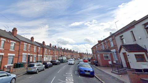 Street view of Swan Lane in Coventry