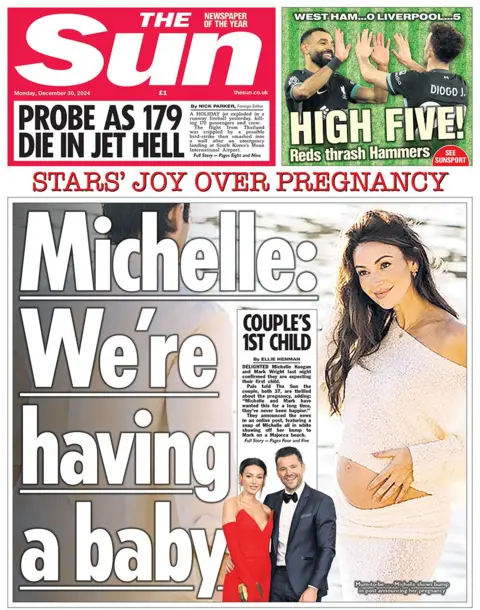  We're having a baby" headlines the Sun 