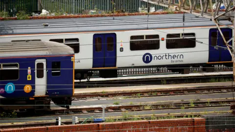 Reuters Northern Railway trains outside Stockport station in June