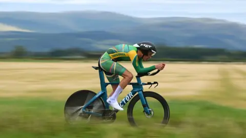 Dario Belingheri/Getty Man cycling, 9 August 2023