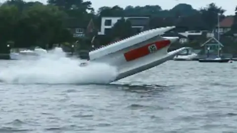 Ryan Prewer Powerboat flipping over in the water