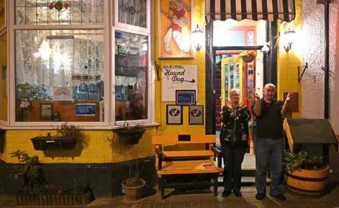 Getty Images Residents in Blackpool cheer for the NHS