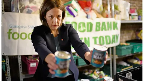 Jeff J Mitchell Kezia Dugdale at food bank