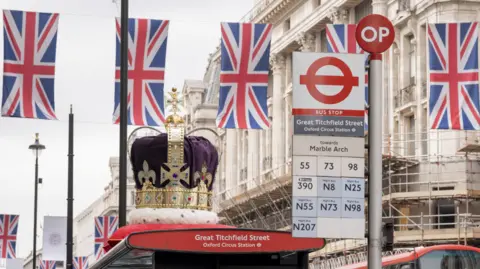 Getty Images Large crown on top of oxford street bus station