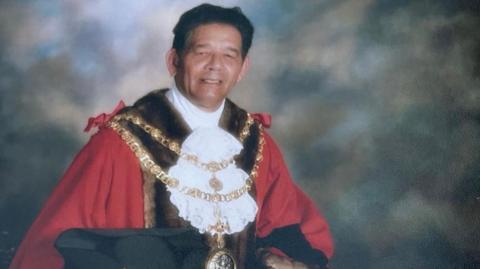 Mr Francis in his official mayoral robe
