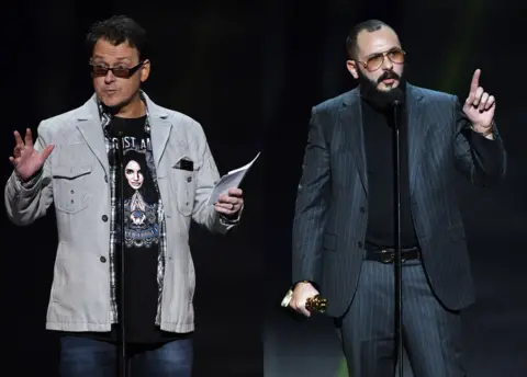 Getty Images Kevin Moore (left) launches The August Project; Greg Lansky (right), creator of the adult studio Vixen, with his Director Of The Year award