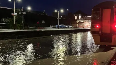 Network Rail A flooded train station