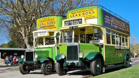 Peter Edgelar Two of the South Downs pre-World War Two buses