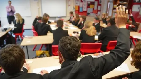 BBC Pupils in secondary classroom