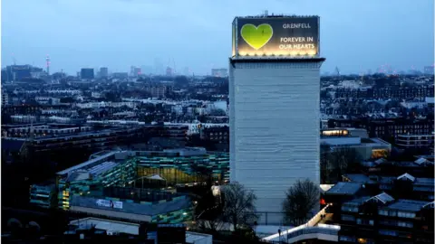 Getty Images Grenfell Tower after the fire