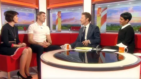 BBC Jon Walters on set of BBC Breakfast