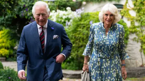 Getty Images Charles and Camilla at Llwynywermod, Carmarthenshire, July 2022