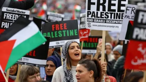 Reuters A pro-Palestinian protest in London