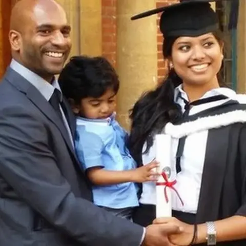 Aswathy Mohanaprakas Aswathy's graduation day with Jay and Jithu