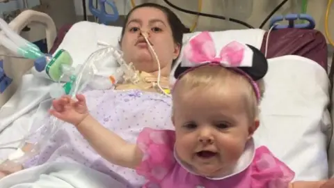 Family photograph Aiysha with her daughter Aurora while she was in hospital
